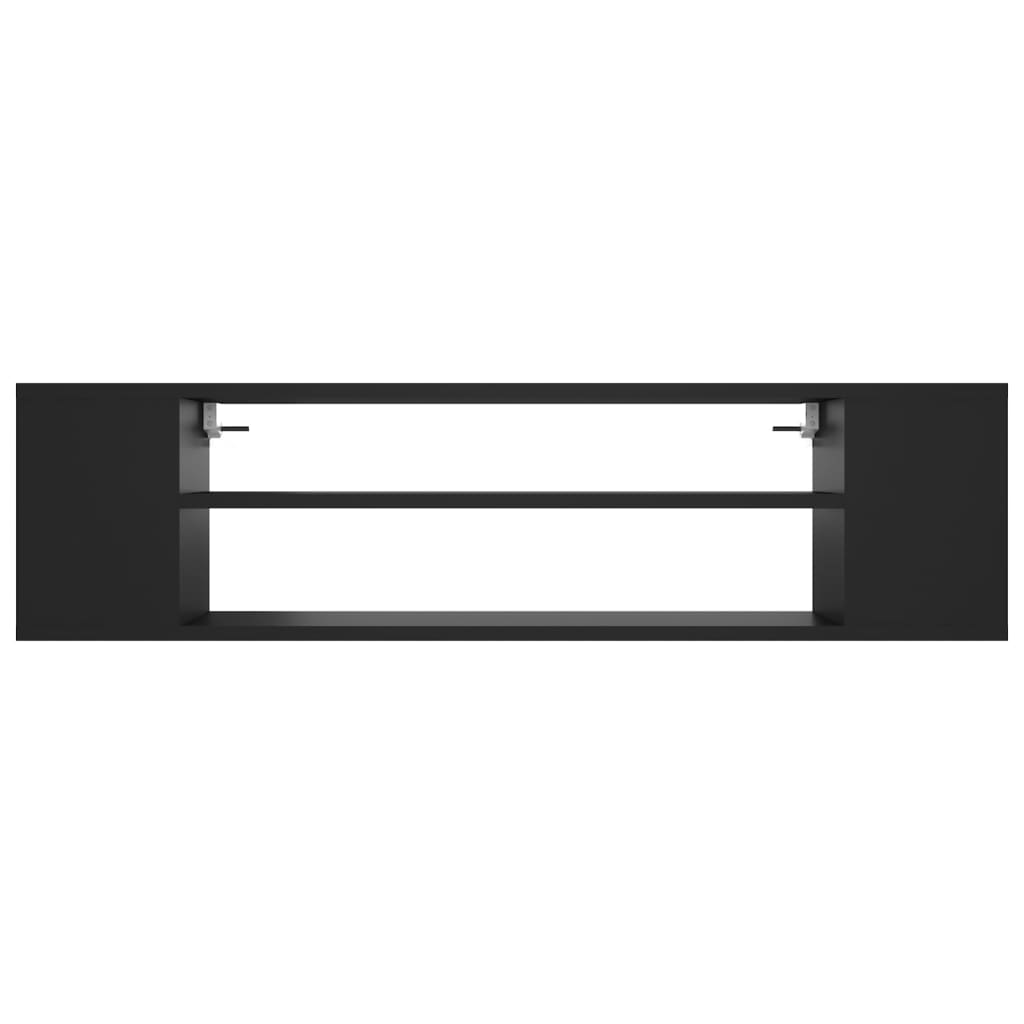 Meuble TV suspendu Noir 100x30x26,5 cm Bois d’ingénierie - XIOS