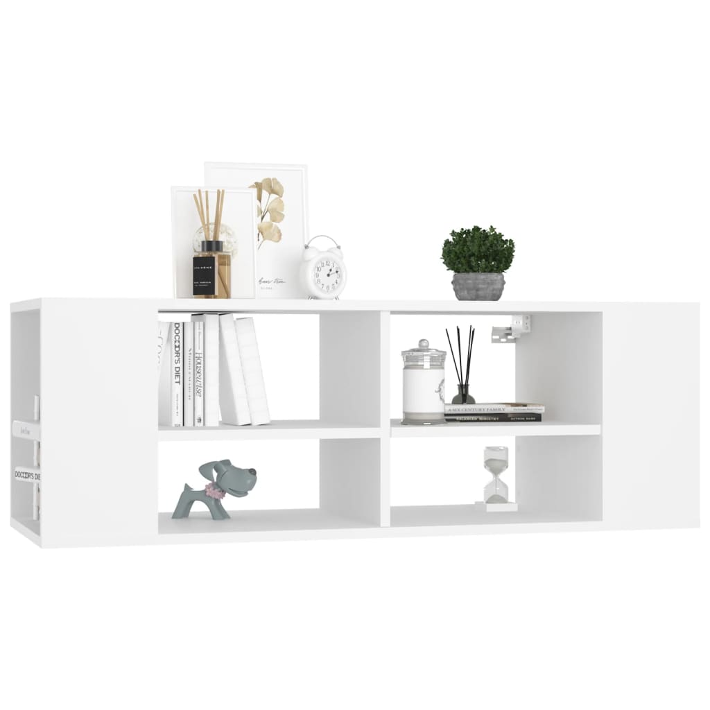 Meuble TV mural Blanc 102x35x35 cm Bois d’ingénierie - XIOS