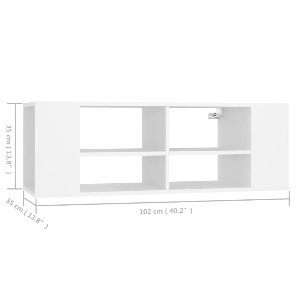 Meuble TV mural Blanc 102x35x35 cm Bois d’ingénierie - XIOS