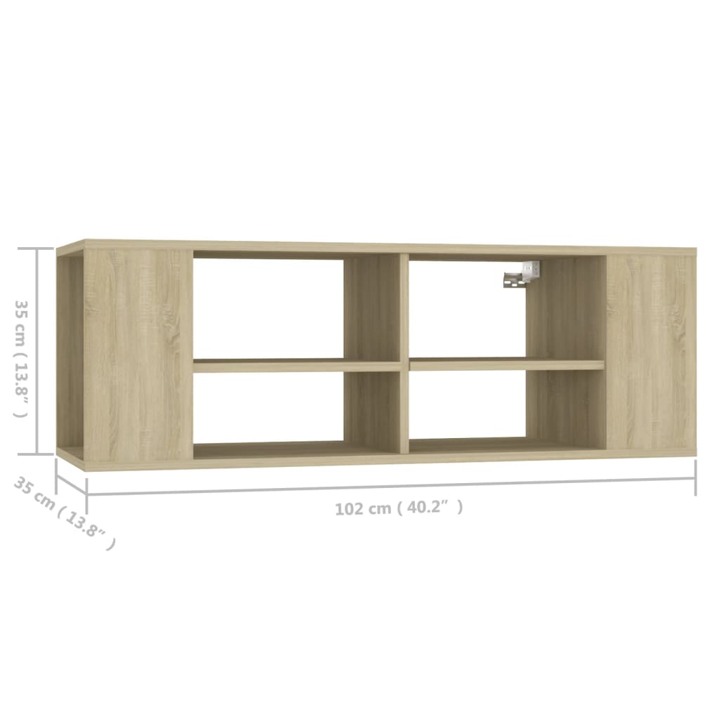 Meuble TV mural Chêne sonoma 102x35x35 cm Bois d’ingénierie - XIOS