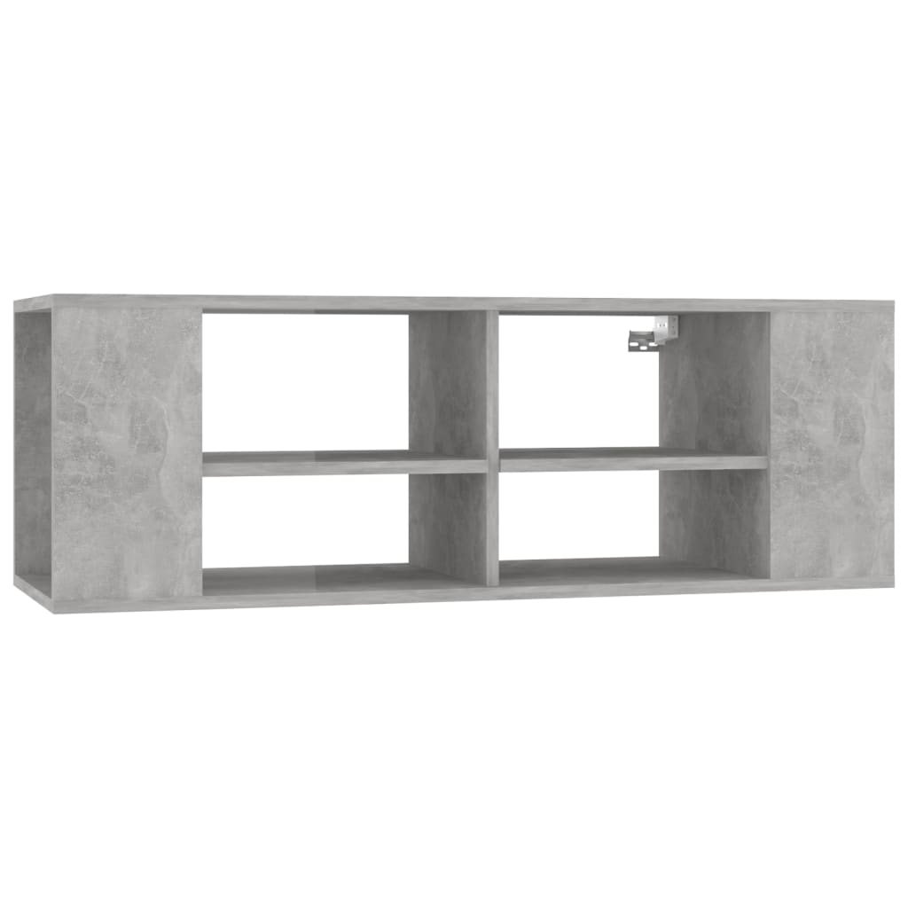 Meuble TV mural Gris béton 102x35x35 cm Bois d’ingénierie - XIOS