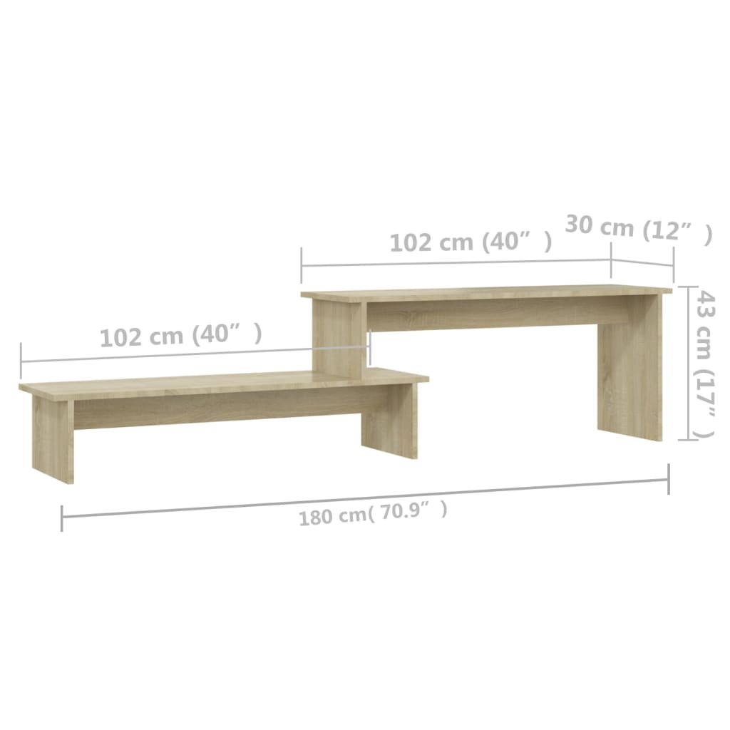 Meuble TV Chêne sonoma 180x30x43 cm Aggloméré - XIOS