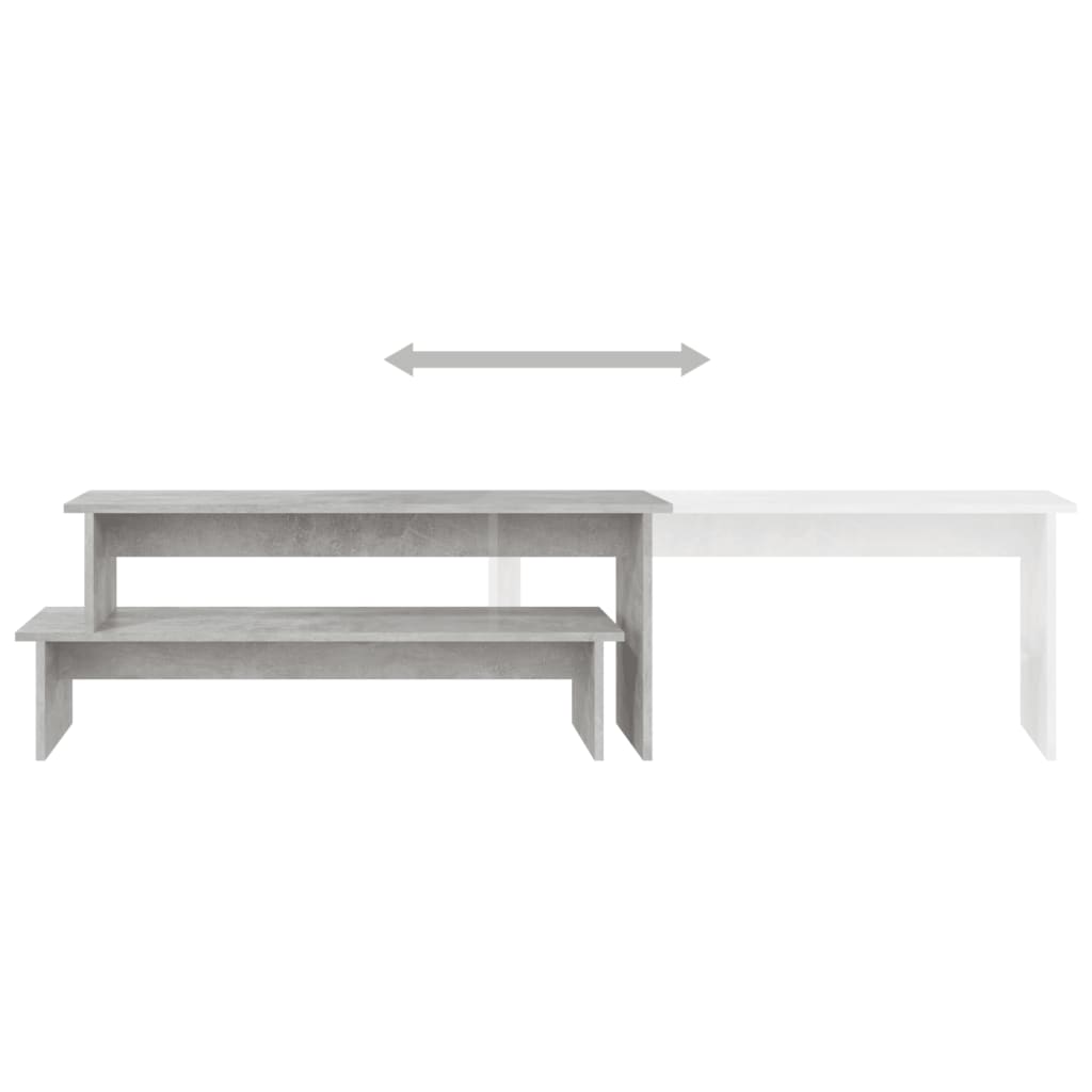 Meuble TV Gris béton 180x30x43 cm Bois d'ingénierie - XIOS