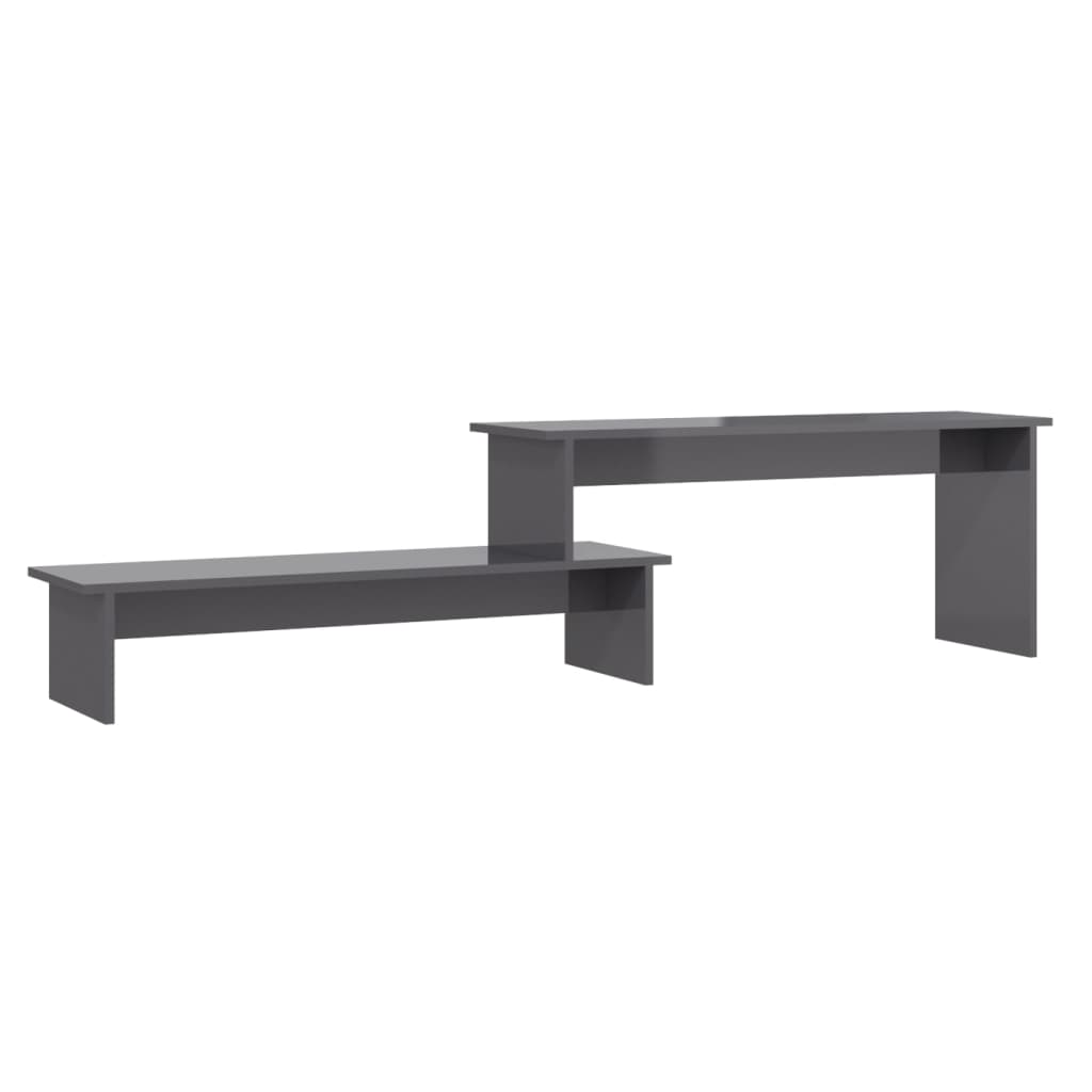 Meuble TV Gris brillant 180x30x43 cm Aggloméré - XIOS