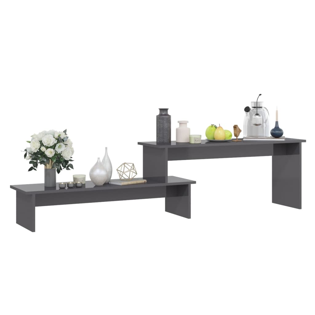 Meuble TV Gris brillant 180x30x43 cm Aggloméré - XIOS