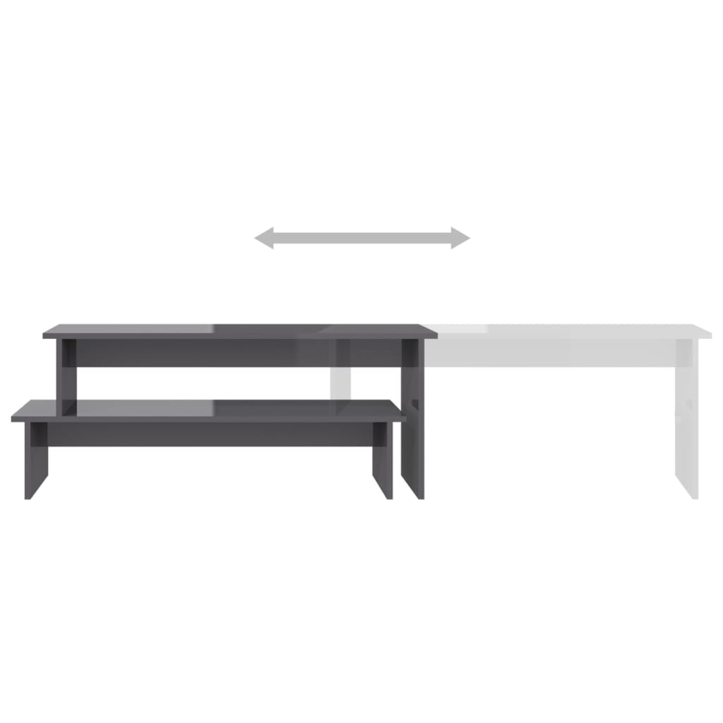 Meuble TV Gris brillant 180x30x43 cm Aggloméré - XIOS
