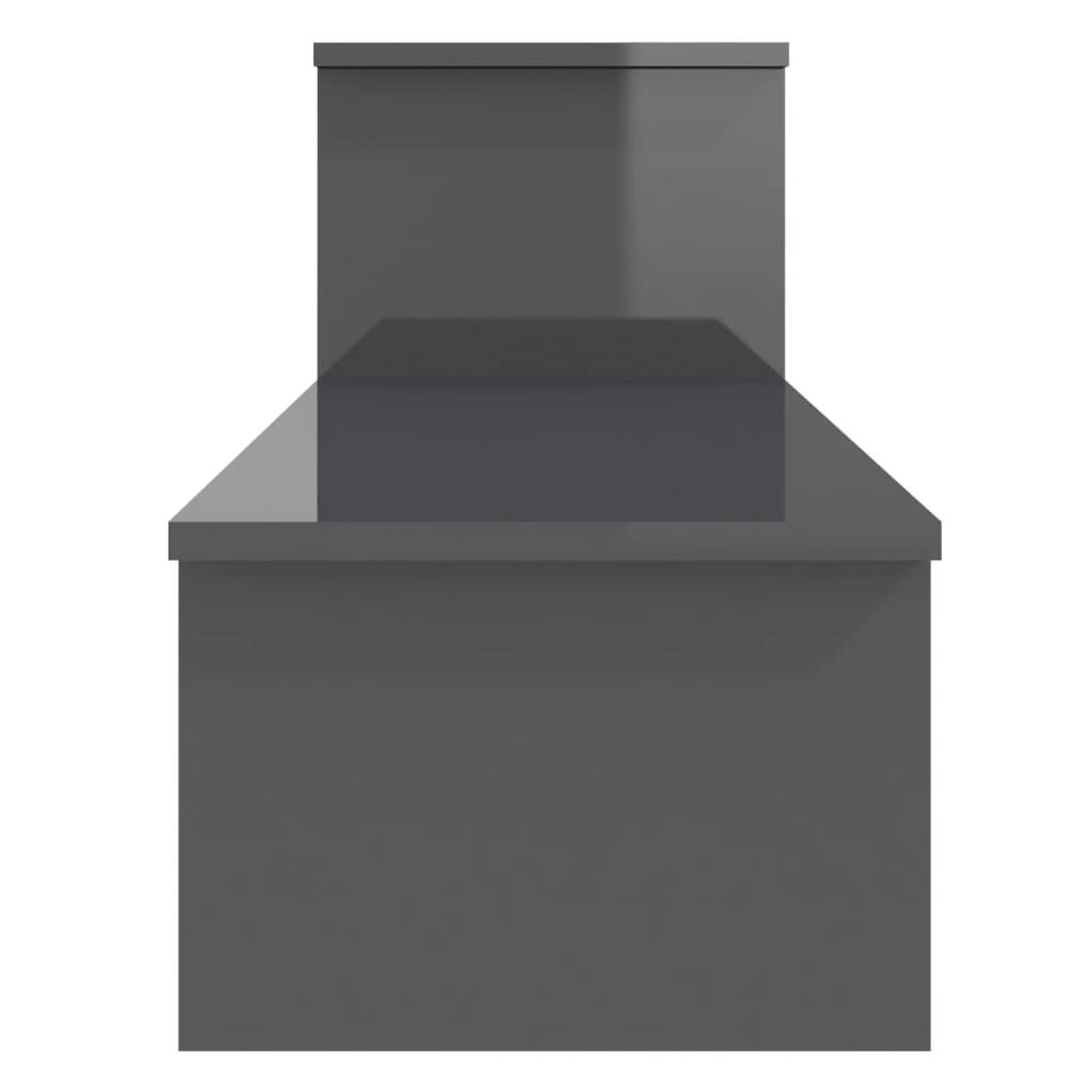 Meuble TV Gris brillant 180x30x43 cm Aggloméré - XIOS