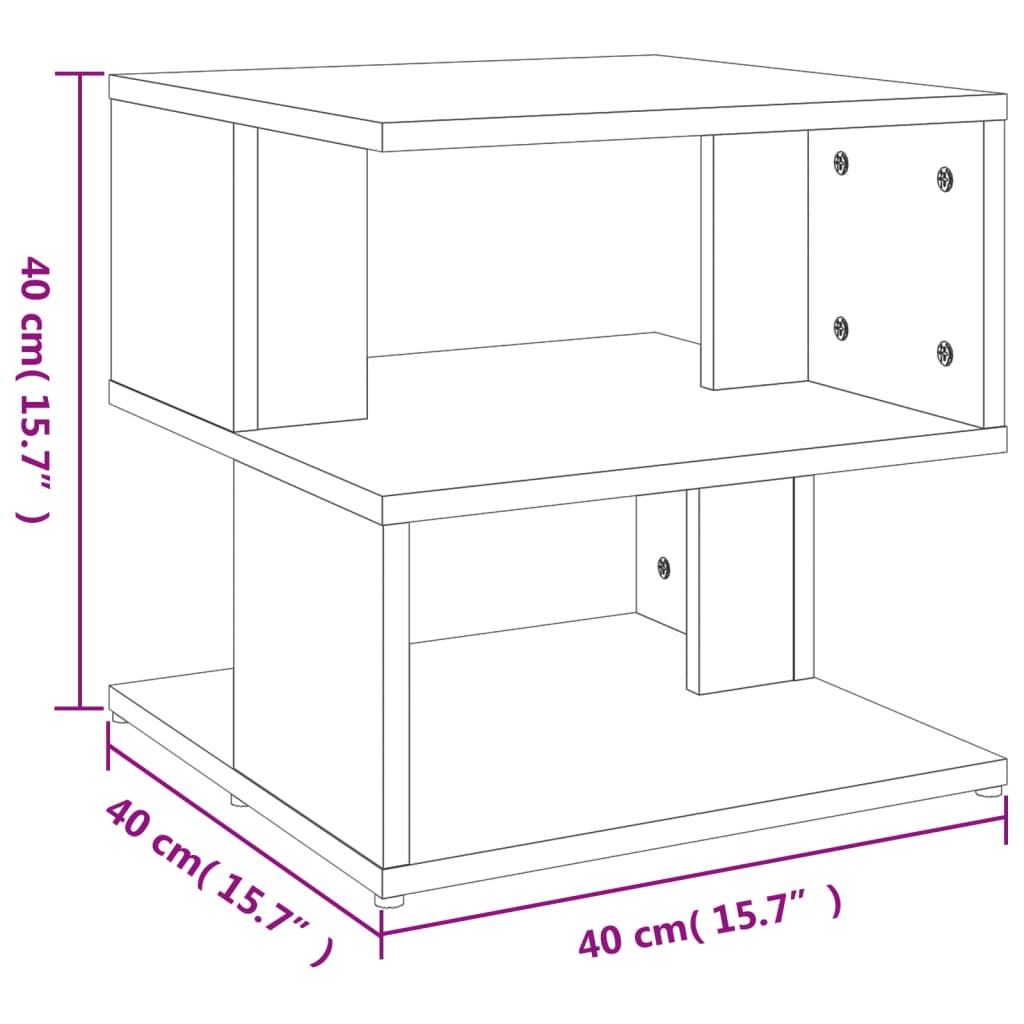 Table d'appoint gris béton 40x40x40 cm bois d'ingénierie - XIOS