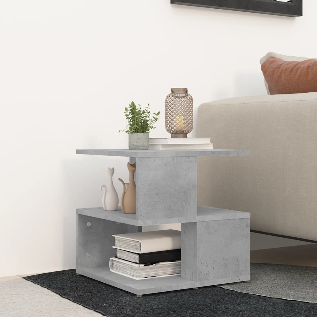 Table d'appoint gris béton 40x40x40 cm bois d'ingénierie - XIOS