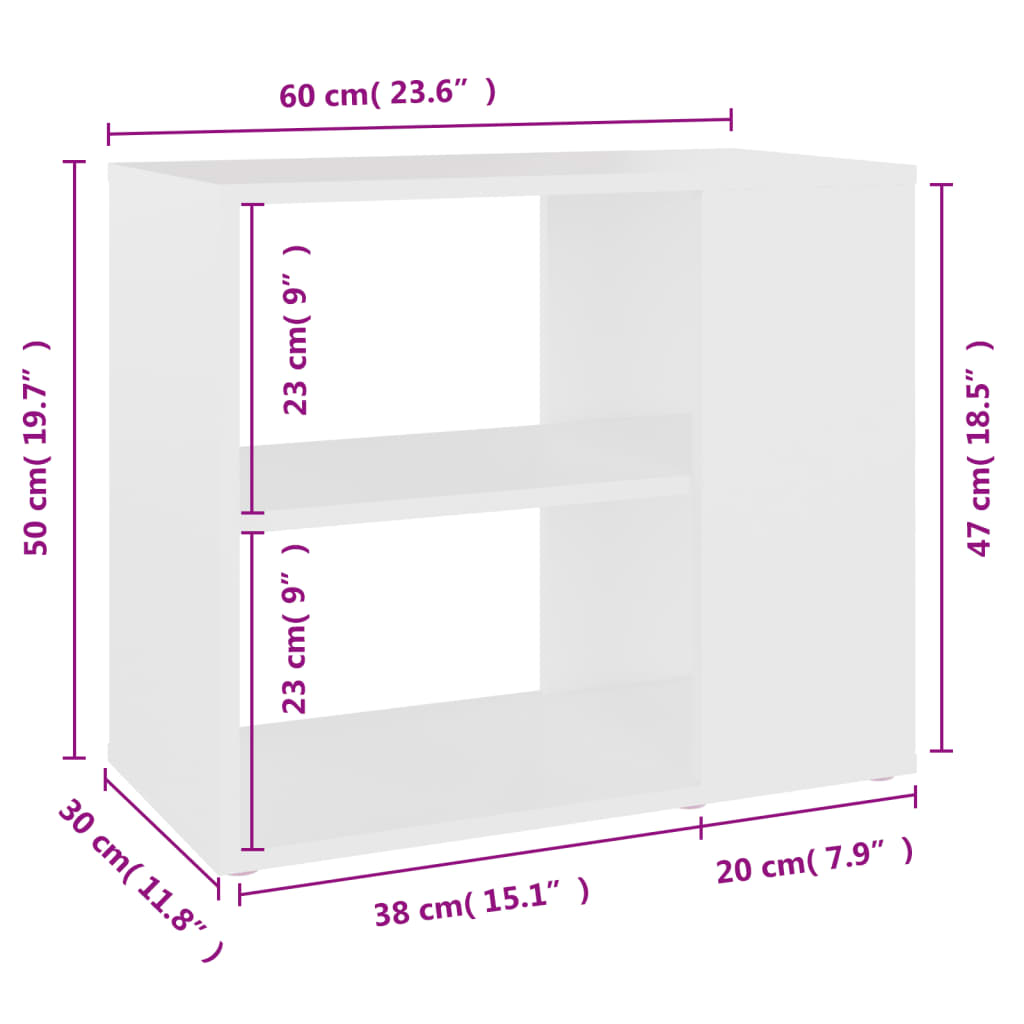 Armoire latérale Blanc 60x30x50 cm Aggloméré - XIOS