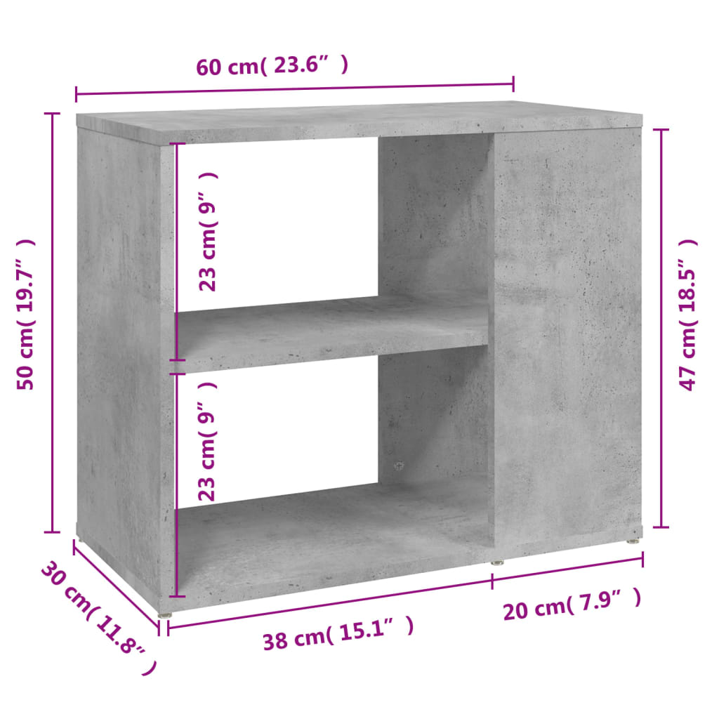Armoire latérale Gris béton 60x30x50 cm Aggloméré - XIOS