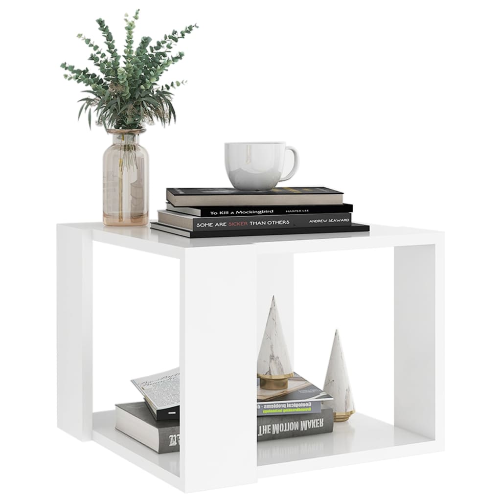 Table basse Blanc 40x40x30 cm Bois d'ingénierie - XIOS