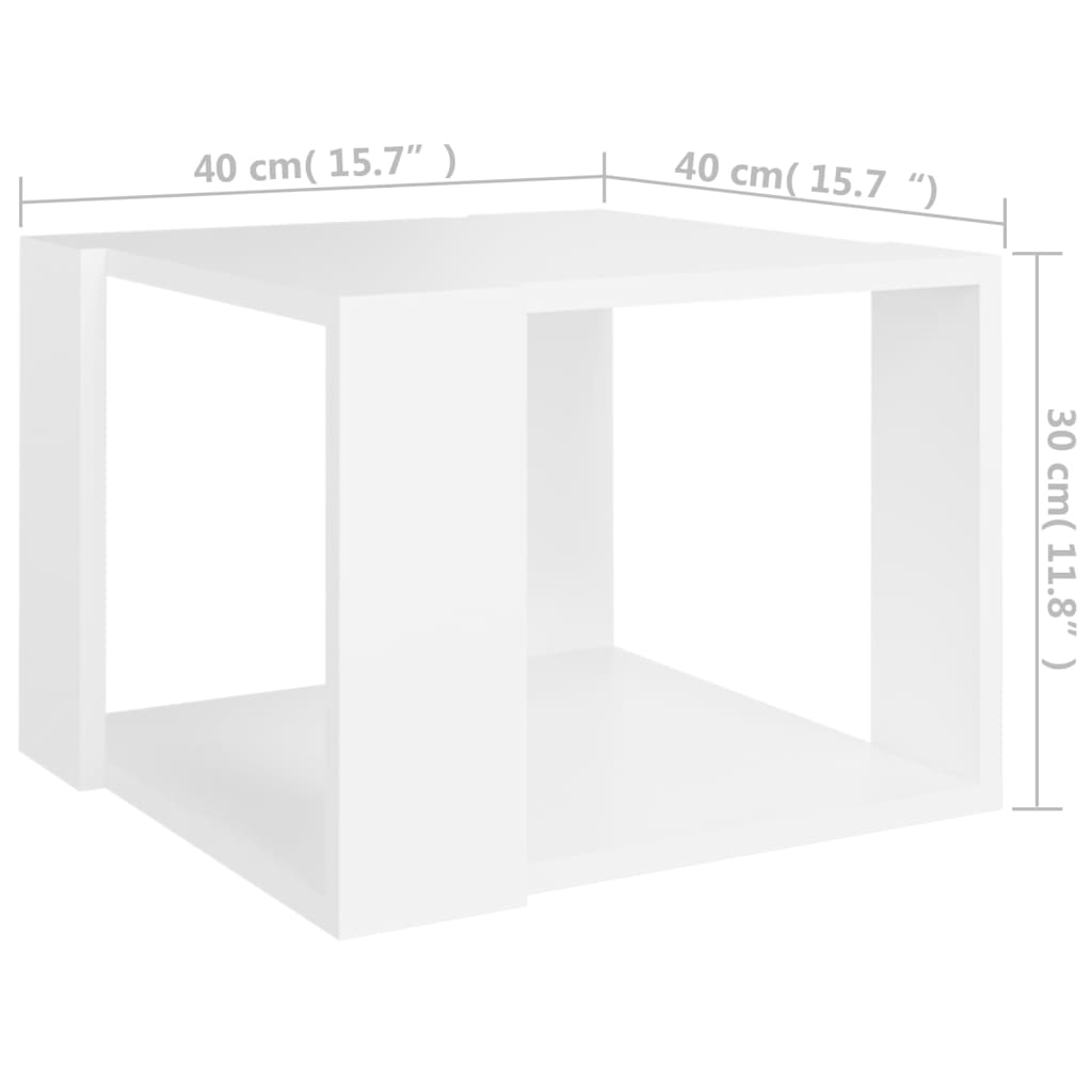 Table basse Blanc 40x40x30 cm Bois d'ingénierie - XIOS