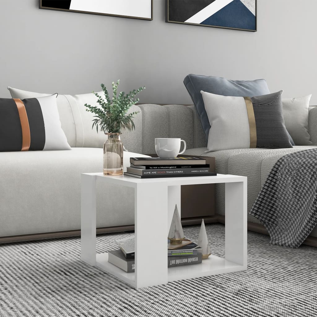 Table basse Blanc 40x40x30 cm Bois d'ingénierie - XIOS