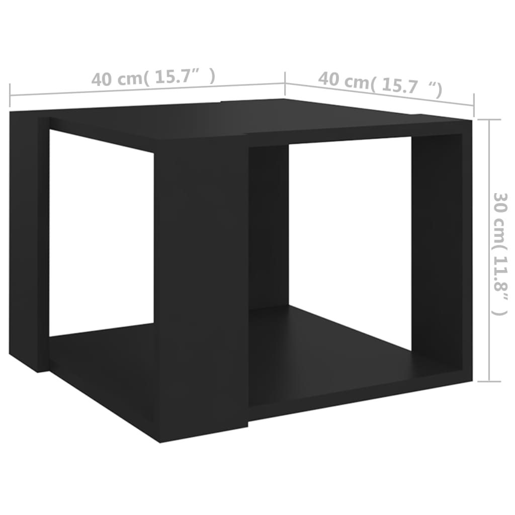 Table basse Noir 40x40x30 cm Bois d'ingénierie - XIOS