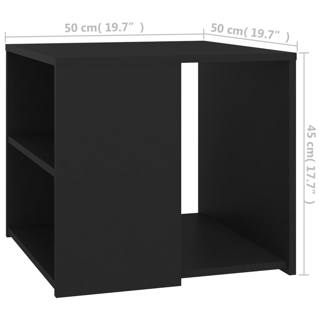 Table d'appoint noir 50x50x45 cm bois d'ingénierie - XIOS