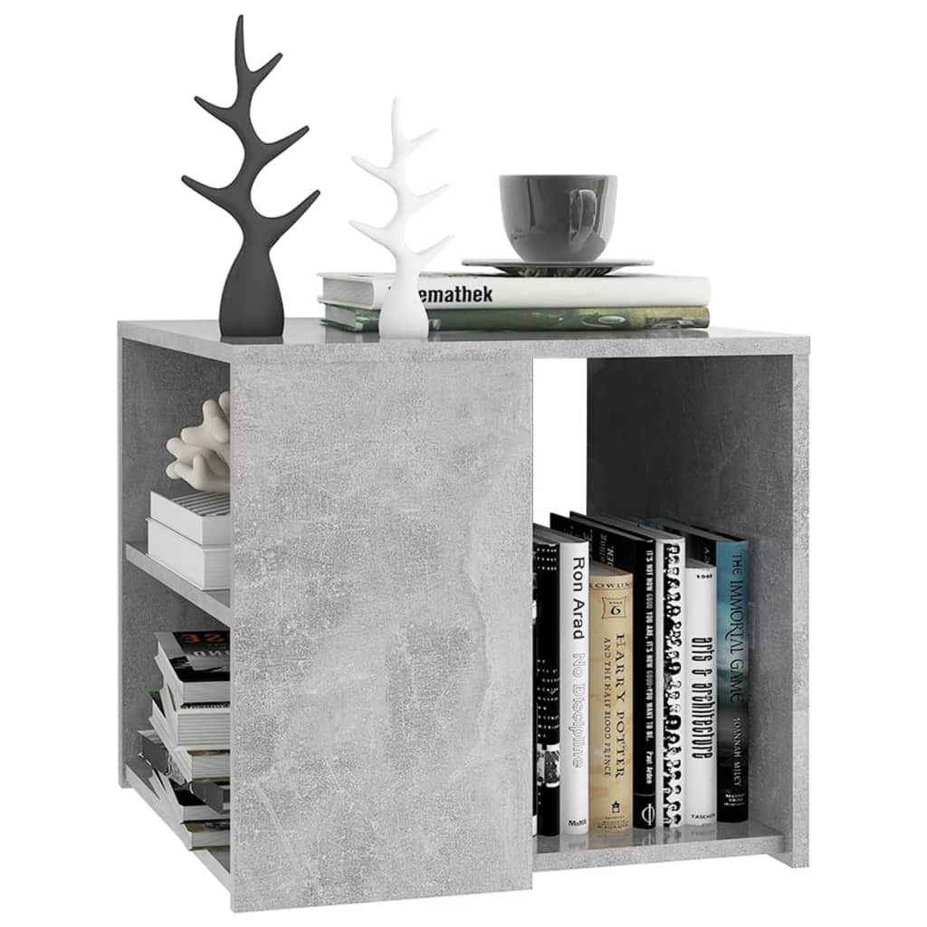 Table d'appoint gris béton 50x50x45 cm bois d'ingénierie - XIOS