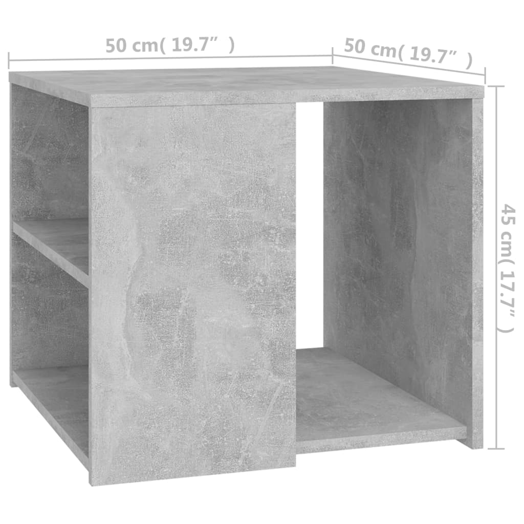 Table d'appoint gris béton 50x50x45 cm bois d'ingénierie - XIOS