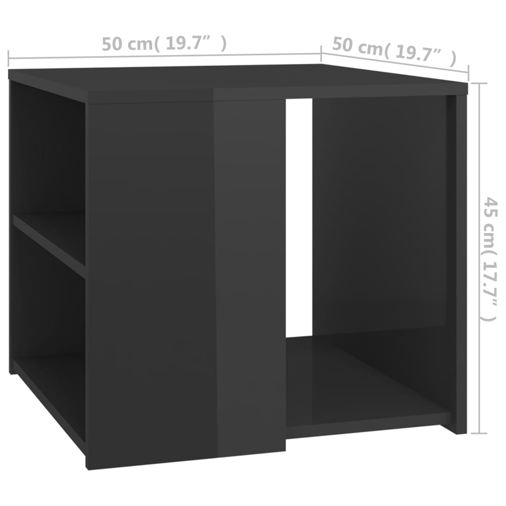 Table d'appoint gris brillant 50x50x45 cm bois d'ingénierie - XIOS