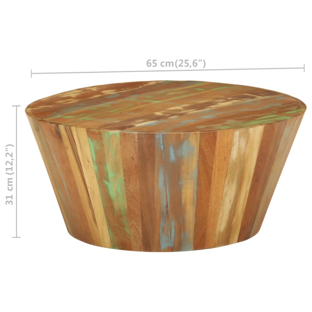 Table basse Ø65x31 cm Bois de récupération massif - XIOS