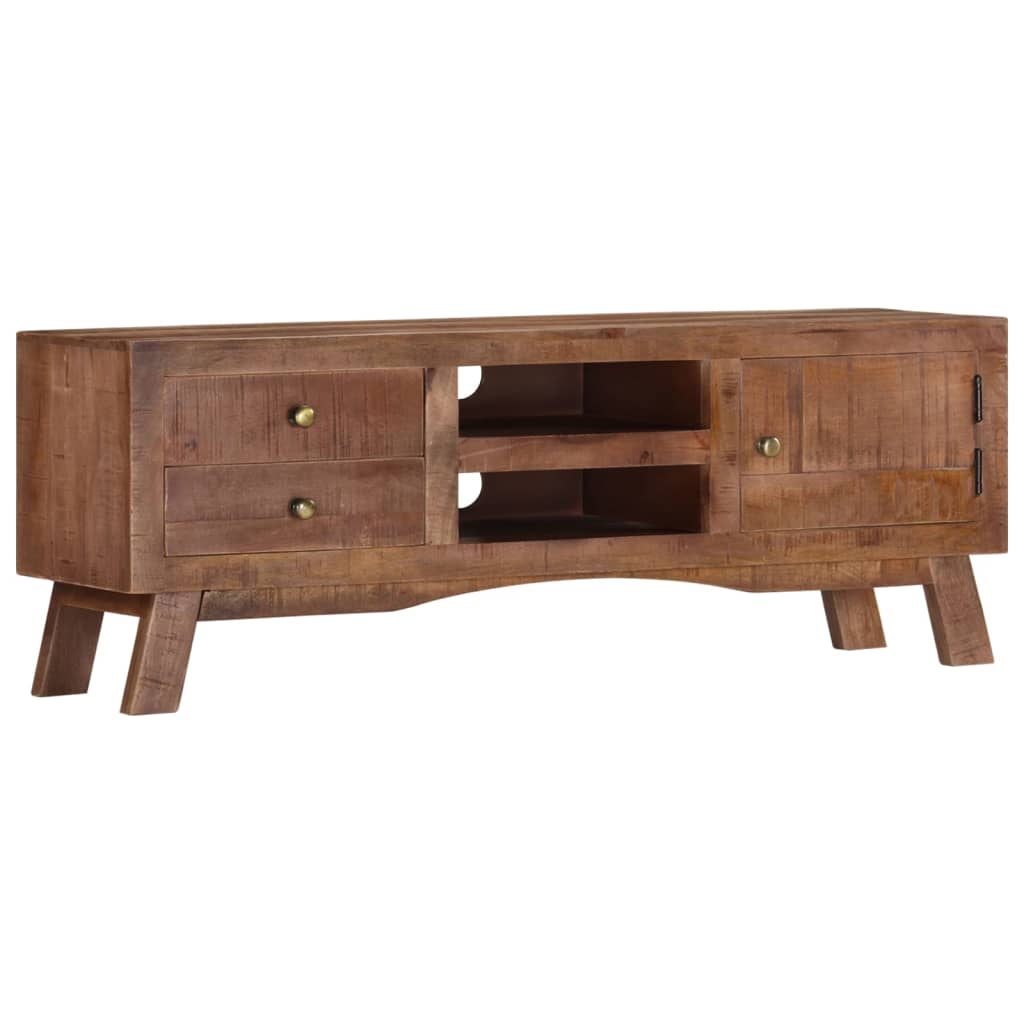 Meuble TV 110x30x40 cm Bois de manguier brut - XIOS