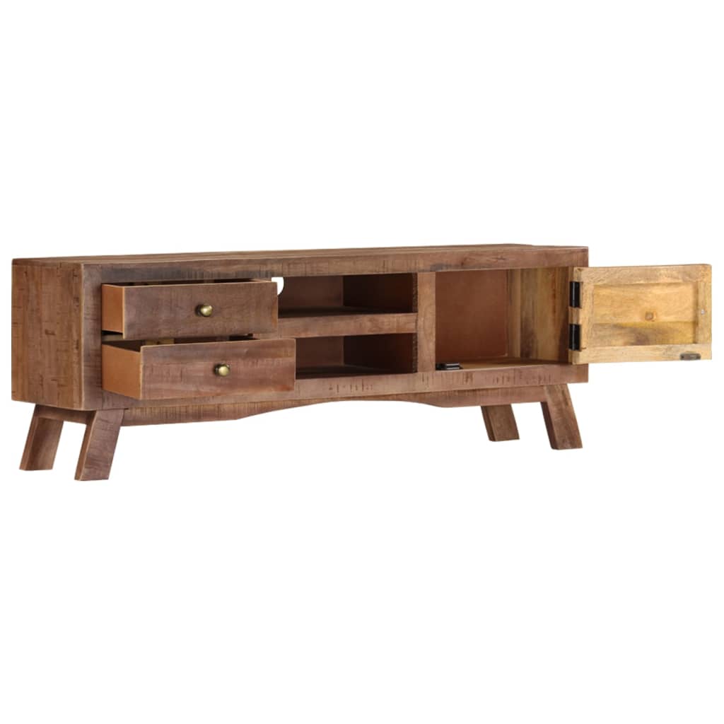 Meuble TV 110x30x40 cm Bois de manguier brut - XIOS