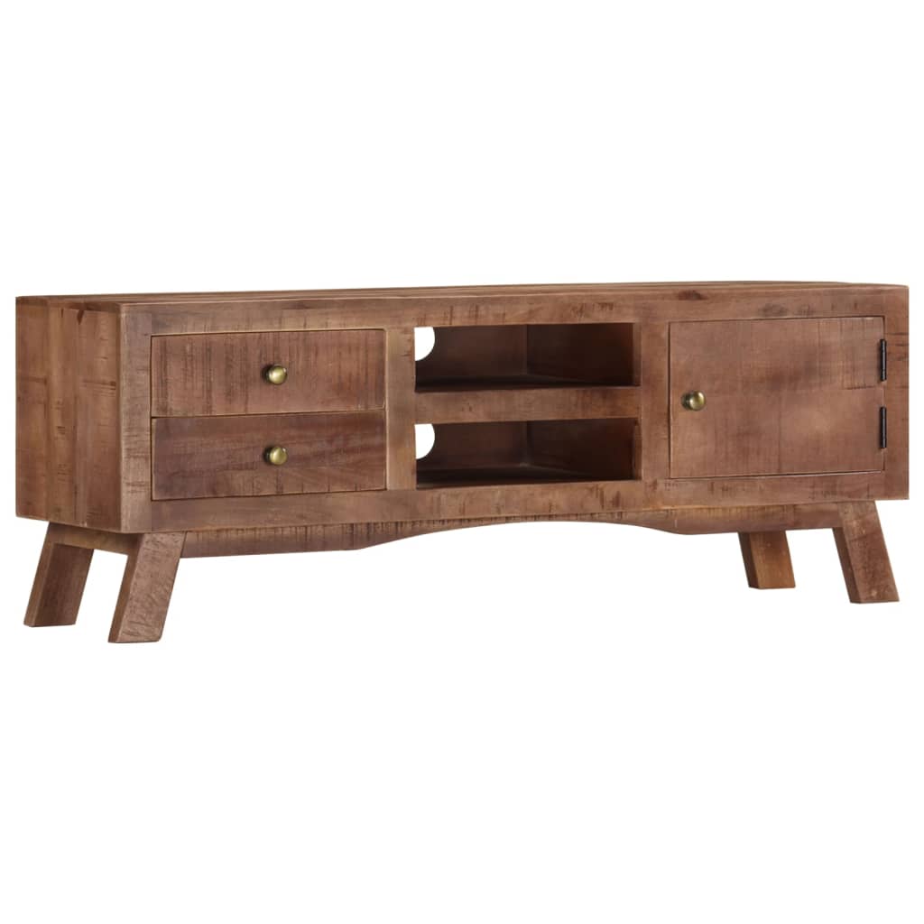 Meuble TV 110x30x40 cm Bois de manguier brut - XIOS