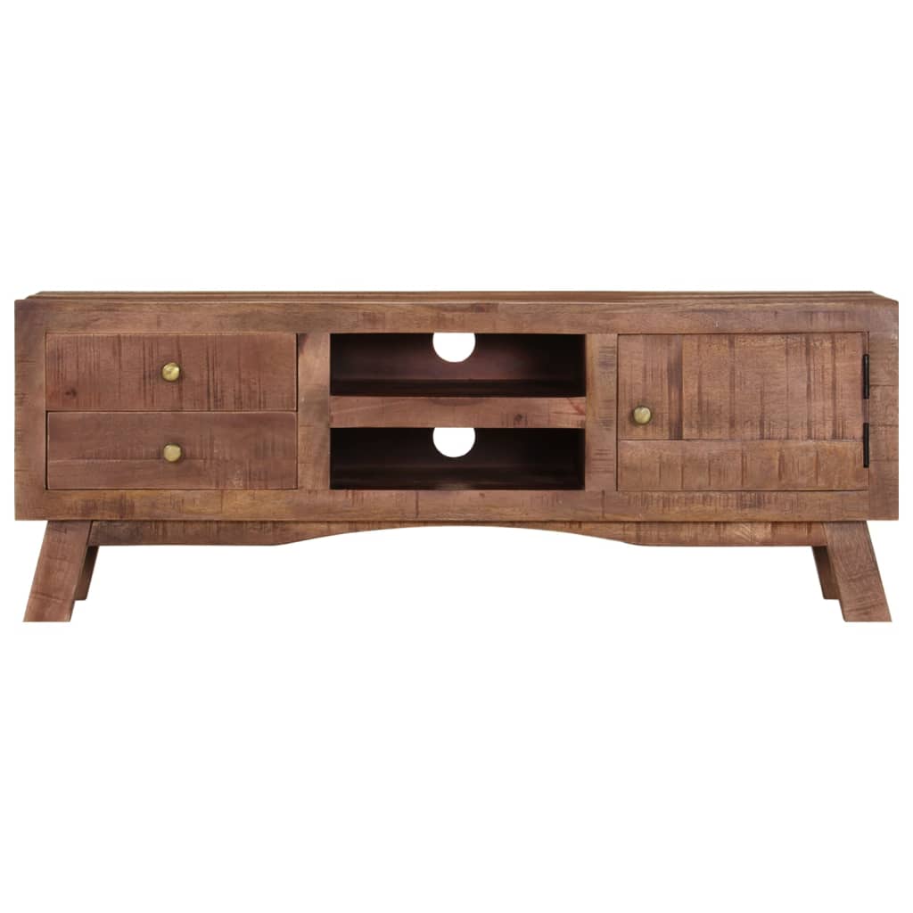 Meuble TV 110x30x40 cm Bois de manguier brut - XIOS