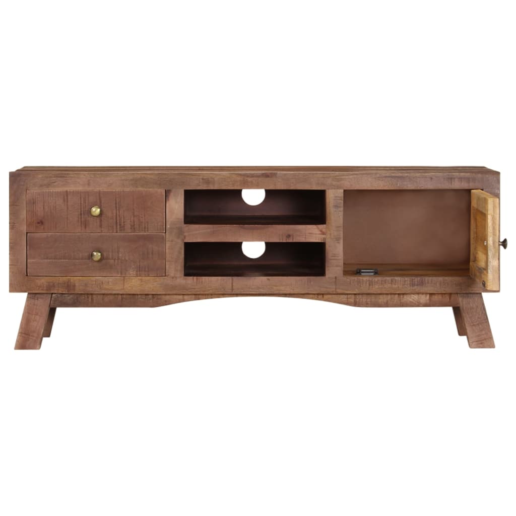 Meuble TV 110x30x40 cm Bois de manguier brut - XIOS