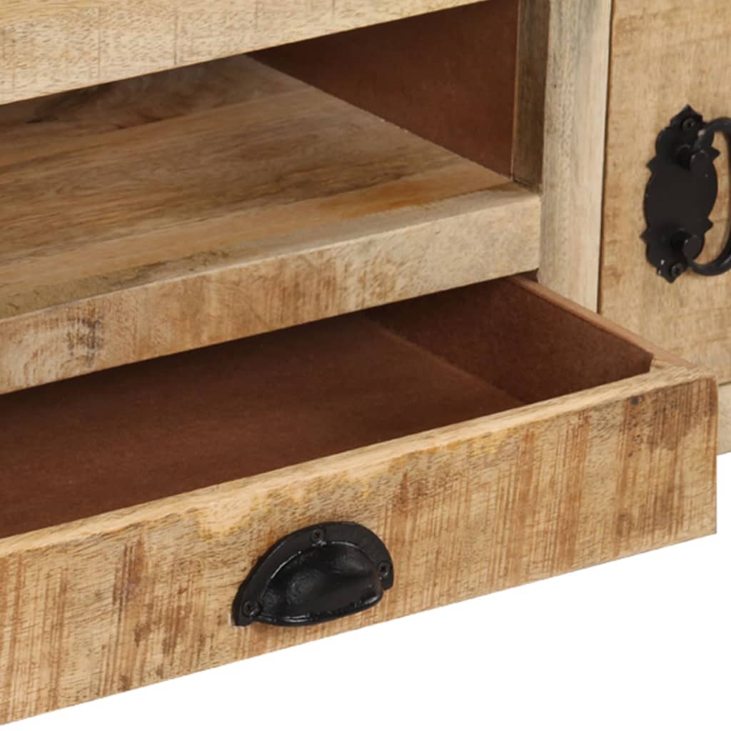 Meuble TV avec roues 110x30x37 cm Bois de manguier brut - XIOS