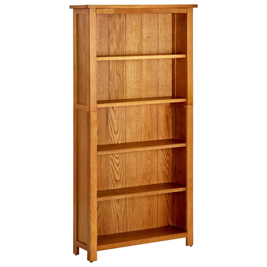 Bibliothèque à 5 étagères 70x22x140 cm Bois de chêne massif - XIOS
