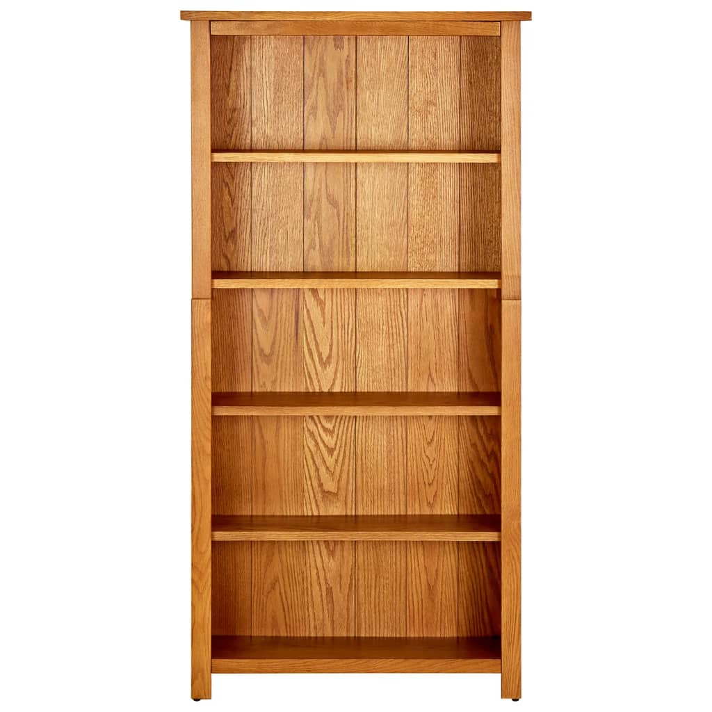 Bibliothèque à 5 étagères 70x22x140 cm Bois de chêne massif - XIOS