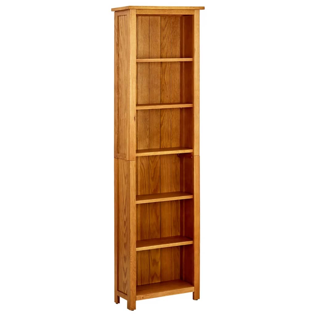 Bibliothèque à 6 niveaux 52x22x180 cm Bois de chêne massif - XIOS
