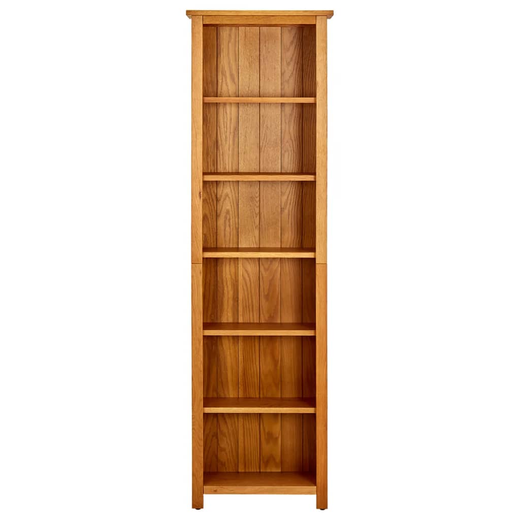 Bibliothèque à 6 niveaux 52x22x180 cm Bois de chêne massif - XIOS