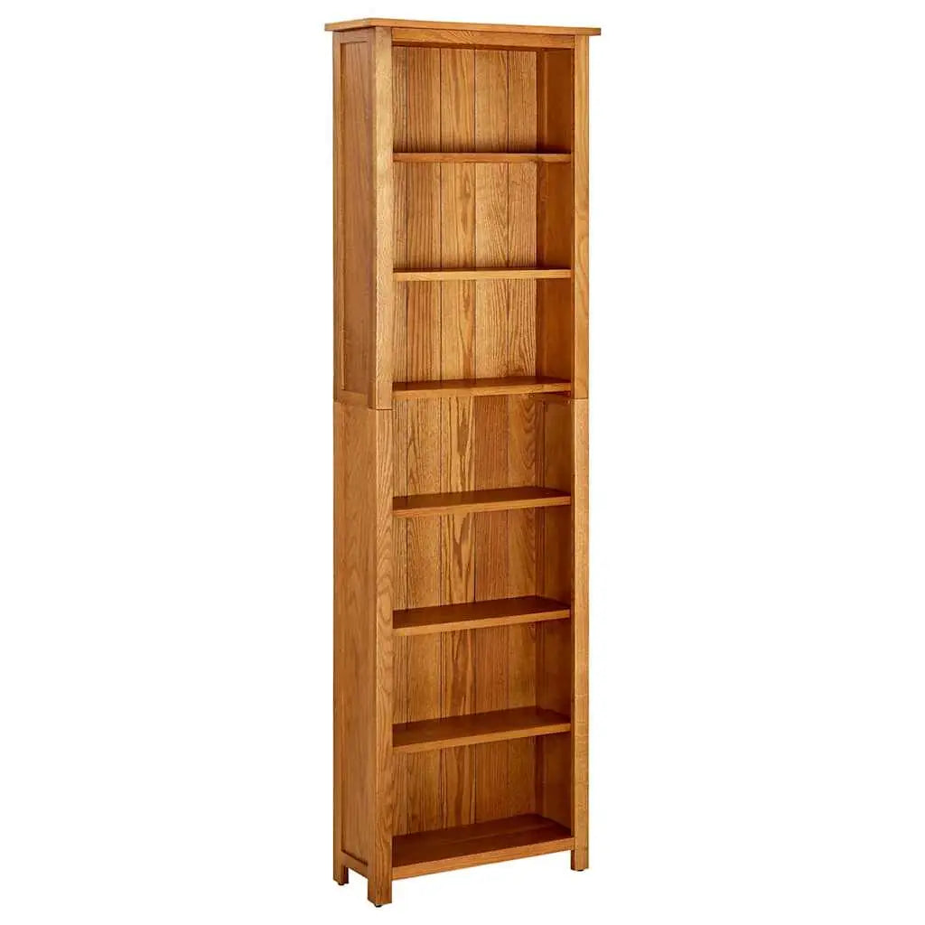 Bibliothèque à 7 niveaux 60x22x200 cm Bois de chêne massif - XIOS
