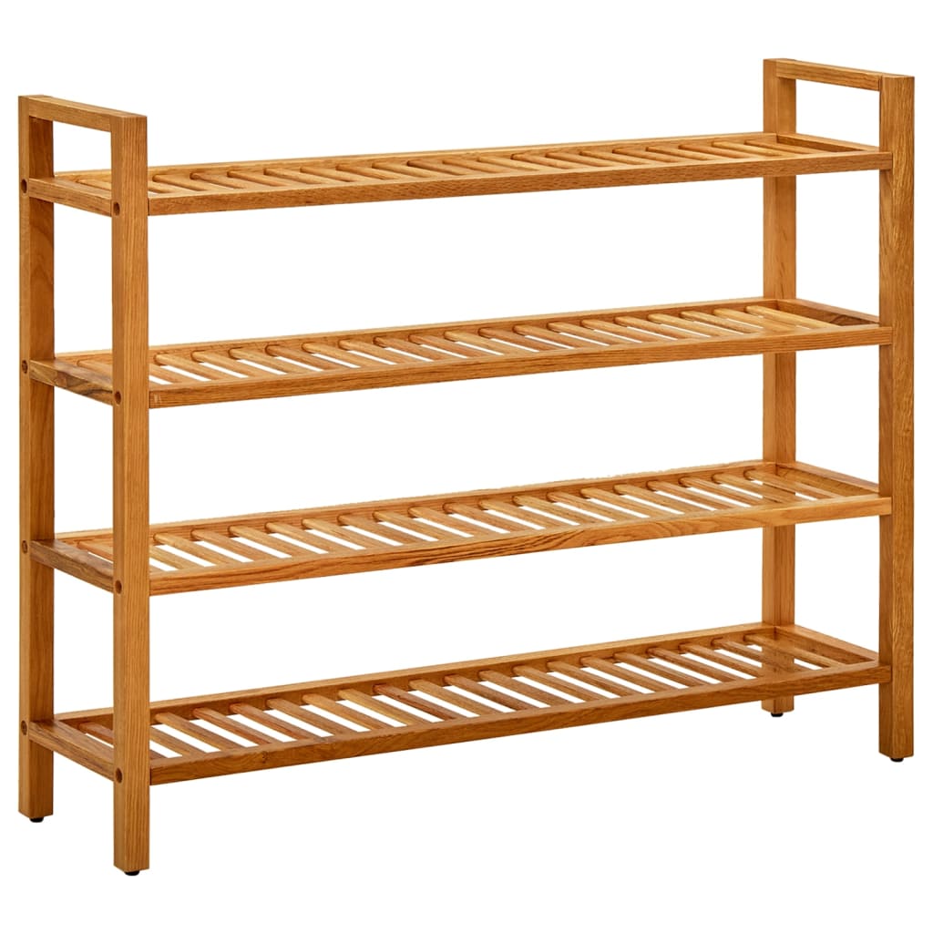 Étagère à chaussures à 4 niveaux 100x27x80 cm Chêne massif - XIOS