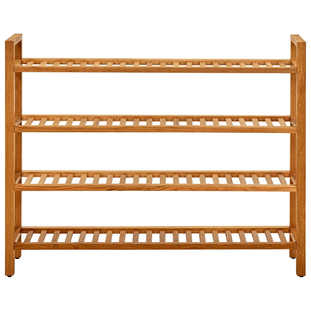 Étagère à chaussures à 4 niveaux 100x27x80 cm Chêne massif - XIOS