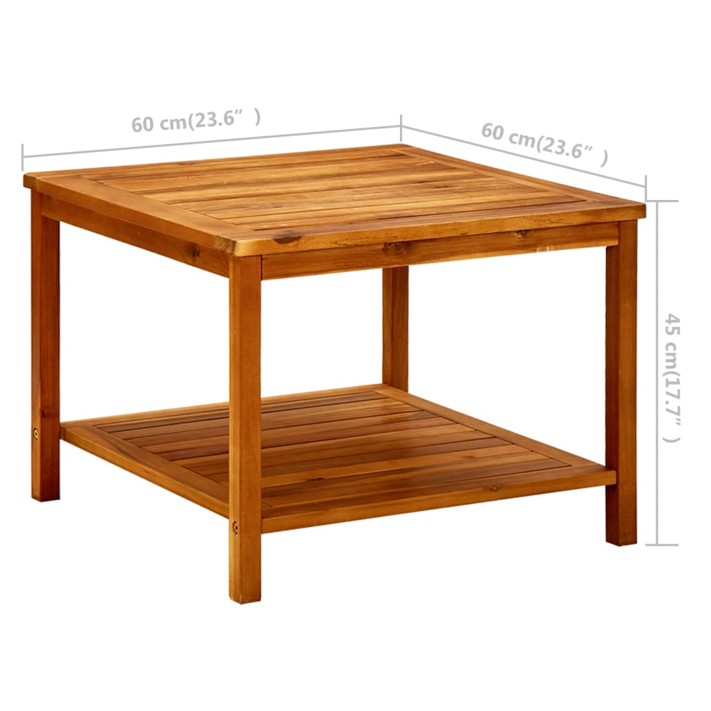 Table basse 60x60x45 cm Bois d'acacia solide - XIOS