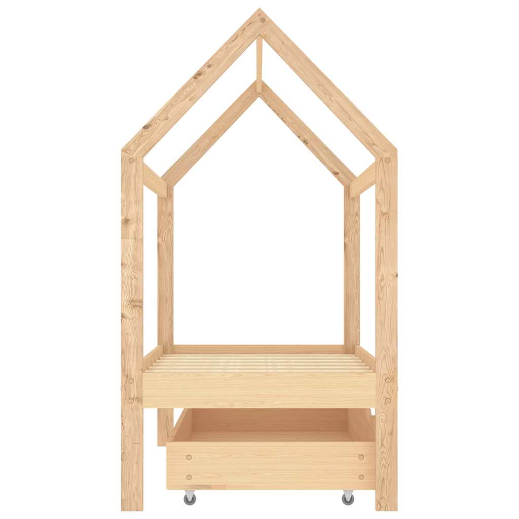 Cadre de lit d'enfant avec tiroir Bois de pin massif 70x140 cm - XIOS