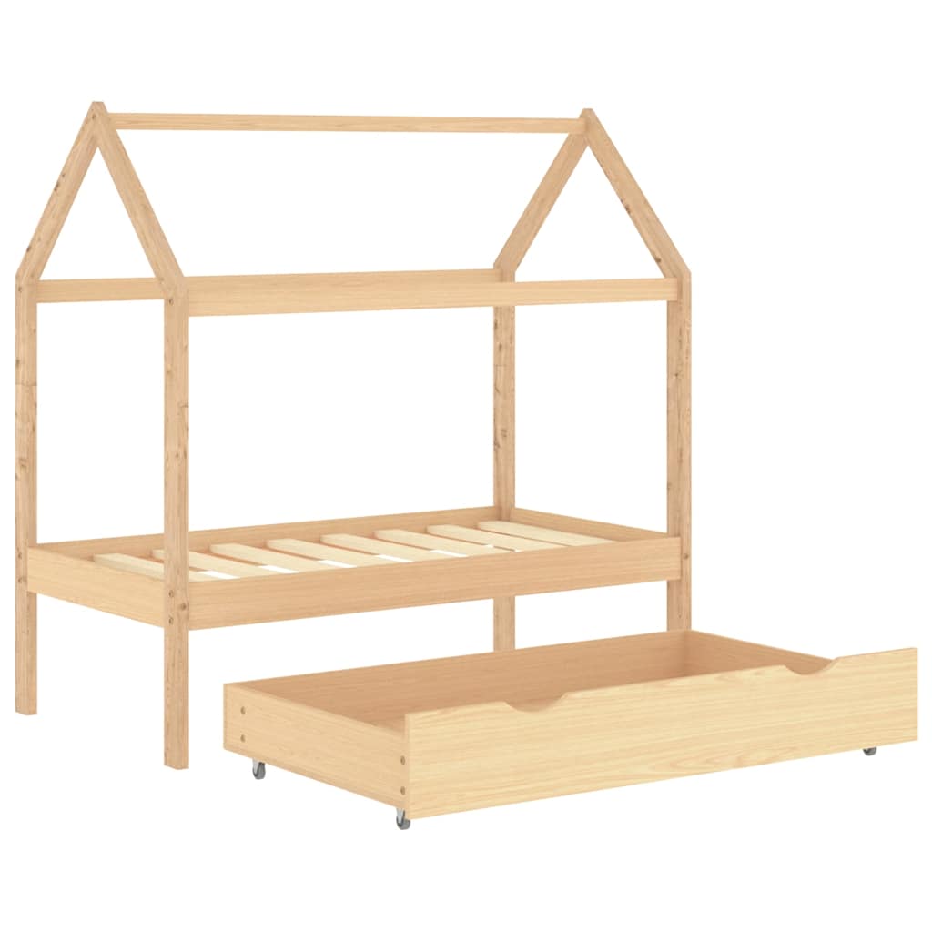 Cadre de lit d'enfant avec tiroir Bois de pin massif 70x140 cm - XIOS