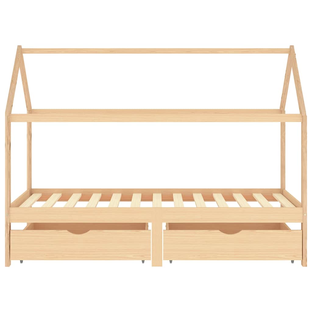 Cadre de lit d'enfant avec tiroirs Bois de pin massif 90x200 cm - XIOS