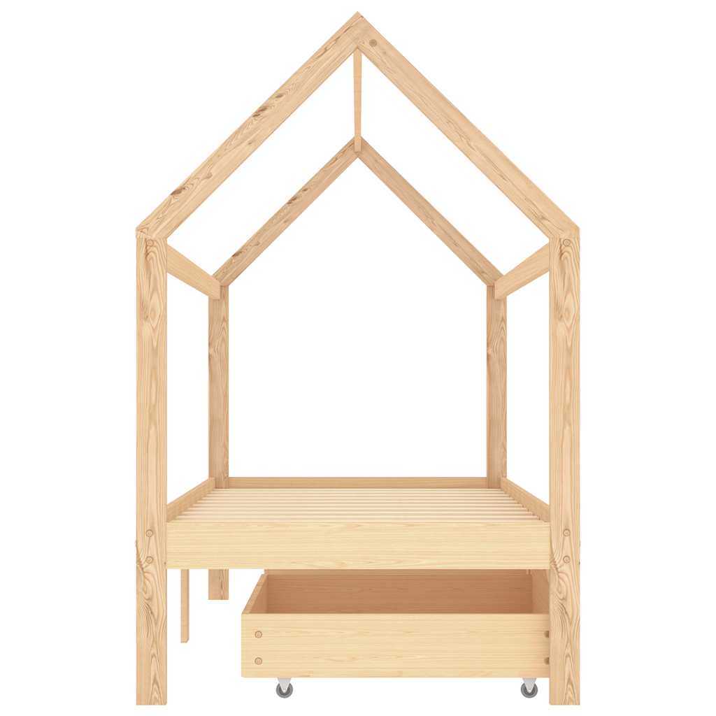 Cadre de lit d'enfant avec tiroirs Bois de pin massif 90x200 cm - XIOS