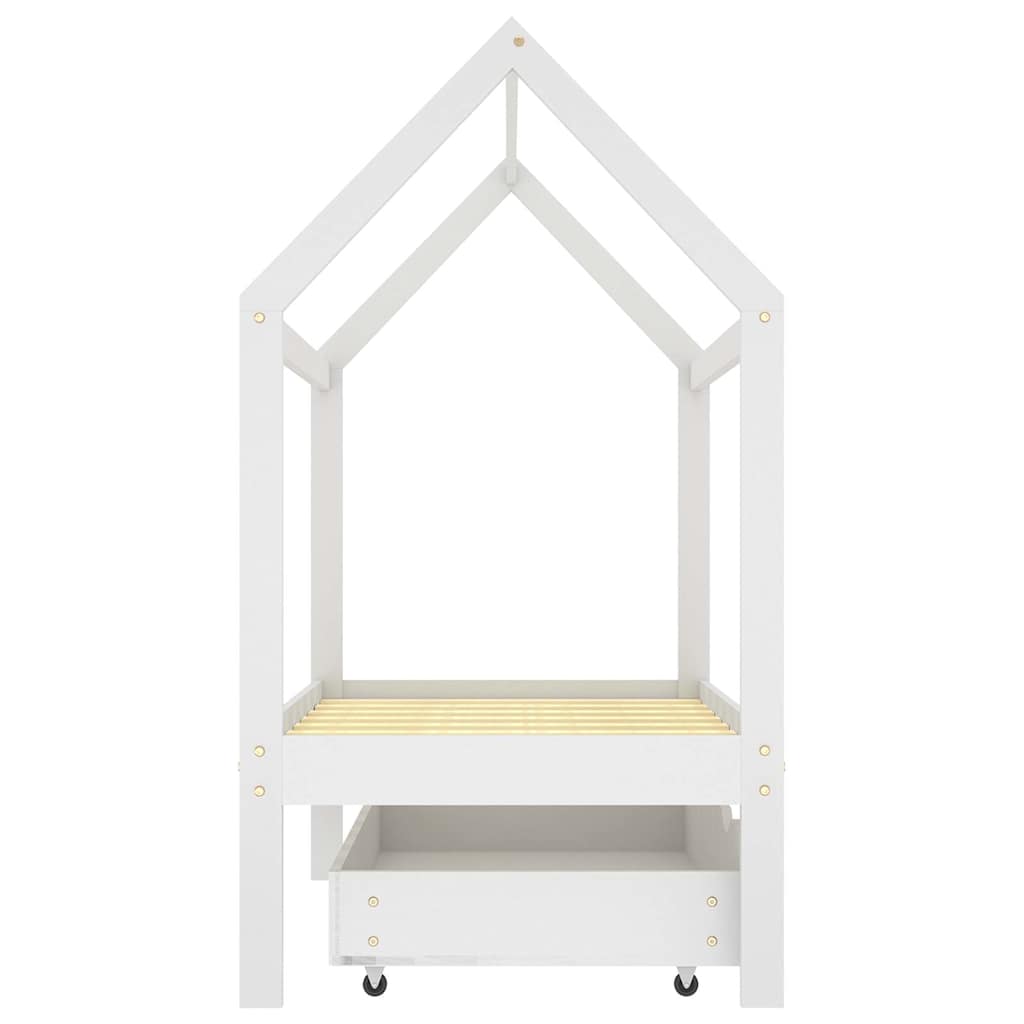 Cadre de lit d'enfant avec un tiroir Blanc Pin massif 70x140 cm - XIOS