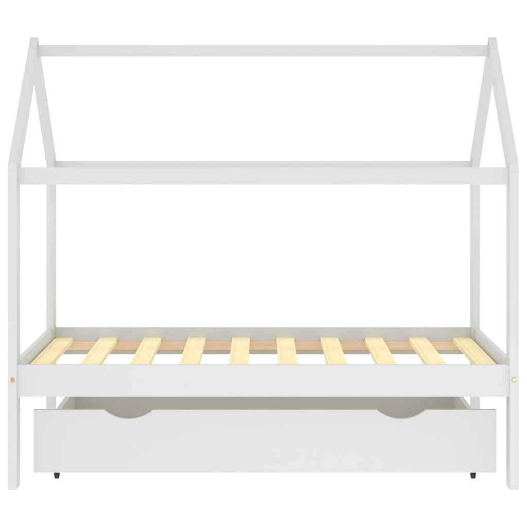 Cadre de lit enfant avec tiroir blanc bois pin massif 80x160 cm - XIOS