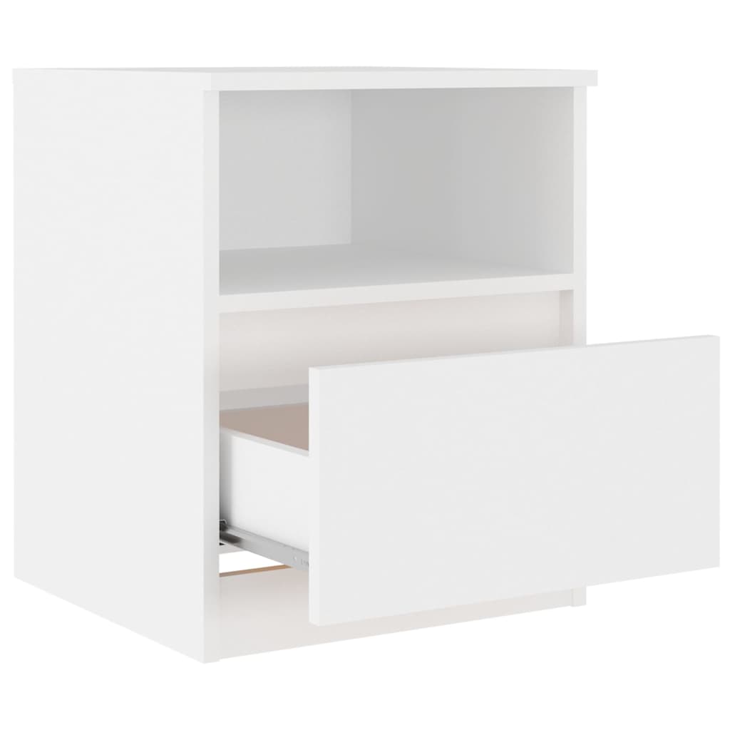 Table de chevet blanc 40x40x50 cm bois d'ingénierie - XIOS