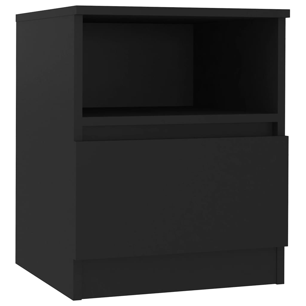 Table de chevet noir 40x40x50 cm bois d'ingénierie - XIOS