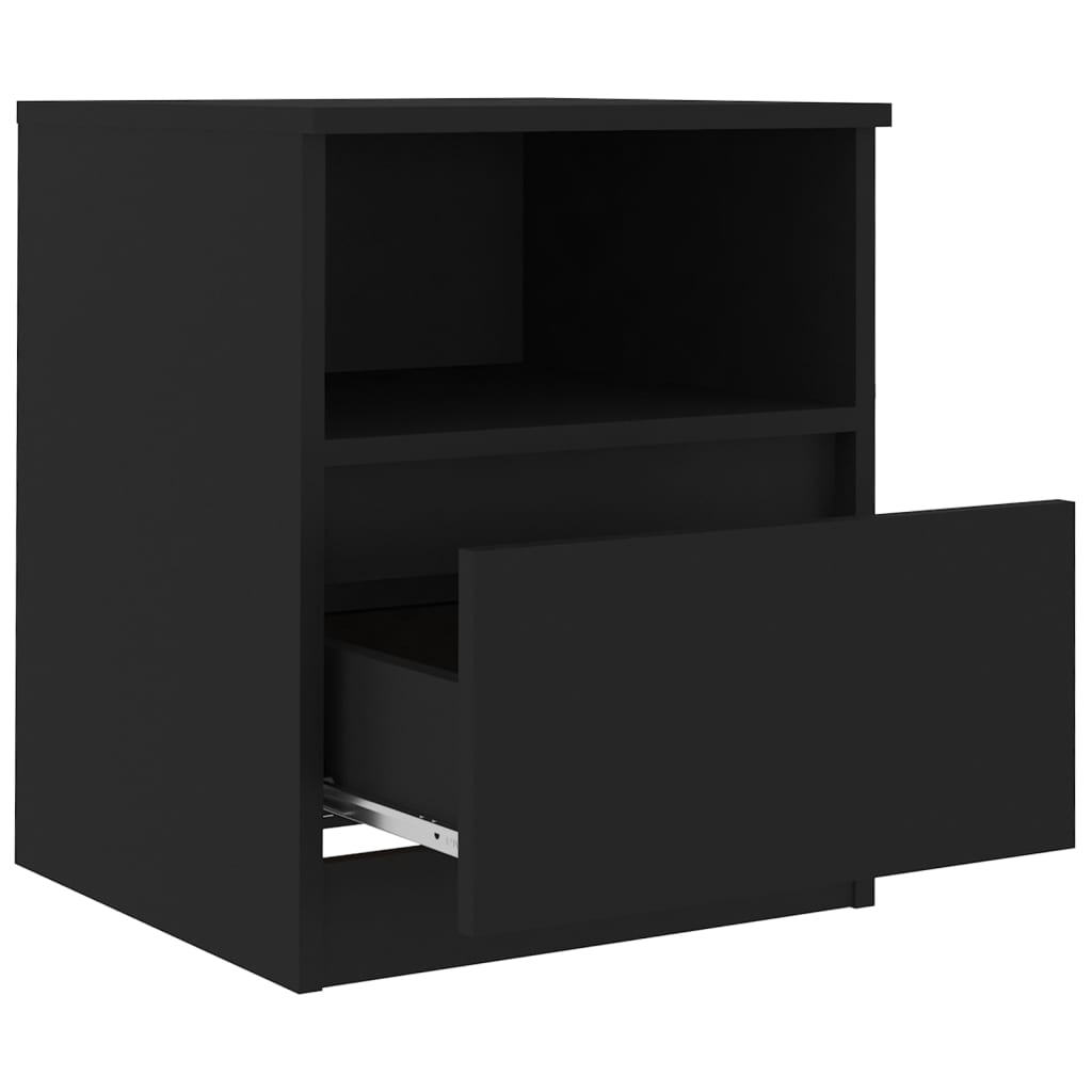 Tables de chevet 2 pcs noir 40x40x50 cm bois d'ingénierie - XIOS