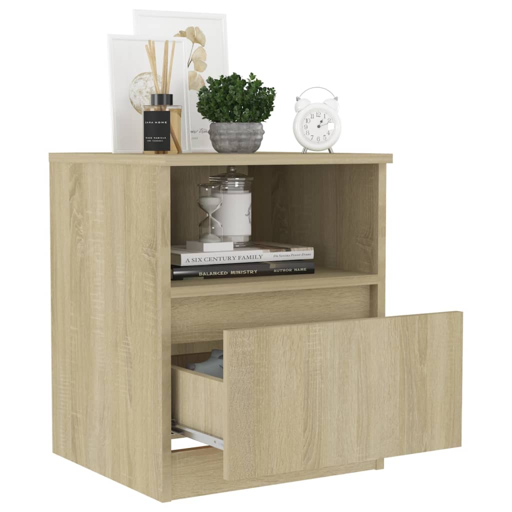 Tables de chevet 2pcs chêne sonoma 40x40x50cm bois d'ingénierie - XIOS