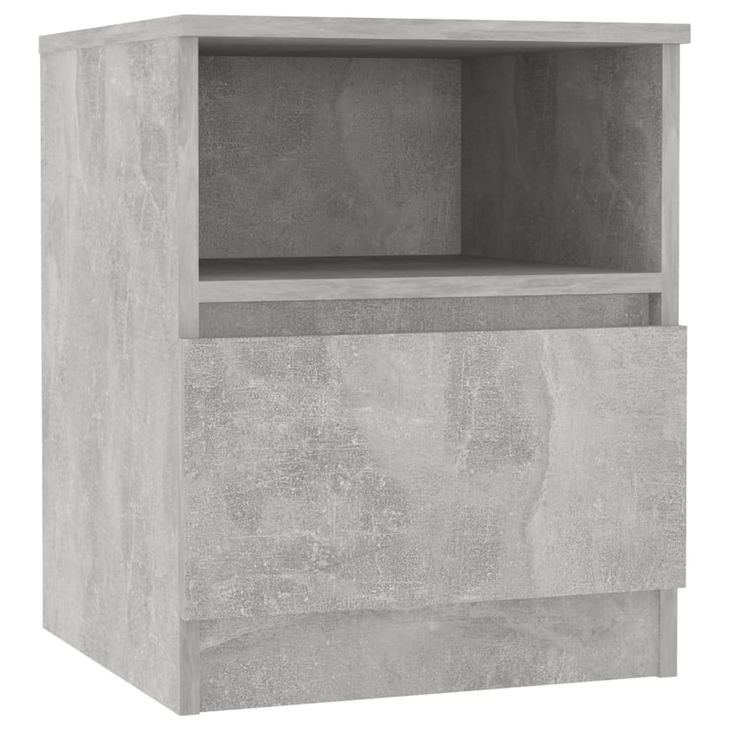 Table de chevet gris béton 40x40x50 cm bois d'ingénierie - XIOS