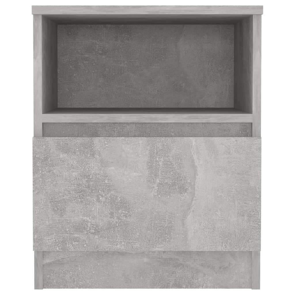Table de chevet gris béton 40x40x50 cm bois d'ingénierie - XIOS